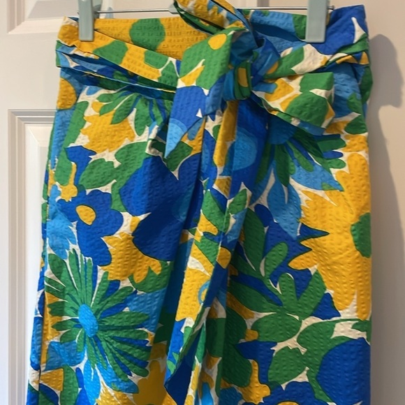 J Crew women's Tie Waist Morning Floral Seersucker Pencil Skirt - Picture 4 of 12